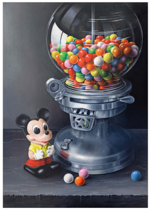 Kaugummiautomat mit Mickey Mouse | Mischtechnikmalerei